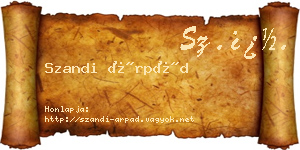 Szandi Árpád névjegykártya